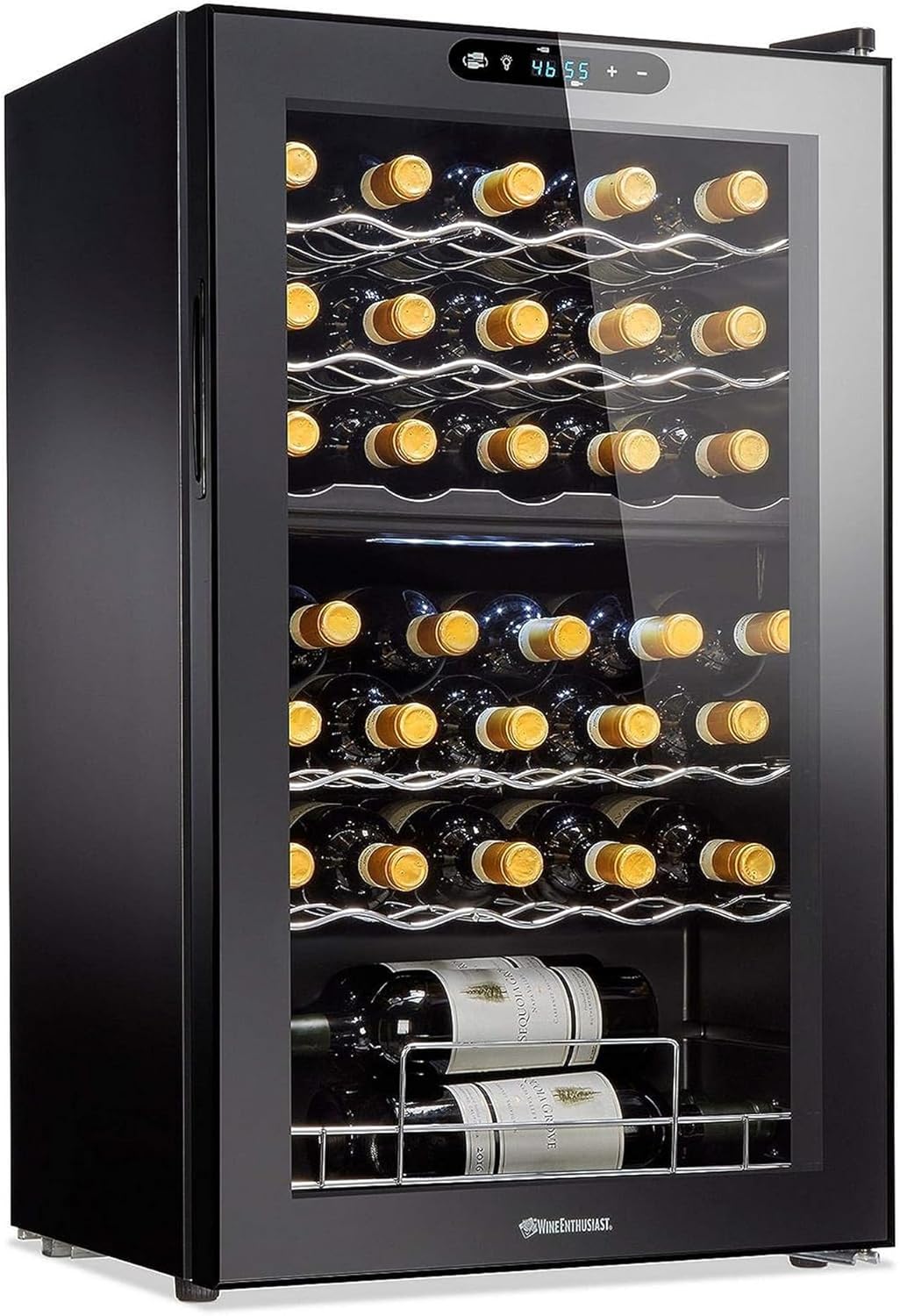 Wine Enthusiast 18 Bottle, 32 Bottle, Dual Zone MAX Compressor Wine Cooler