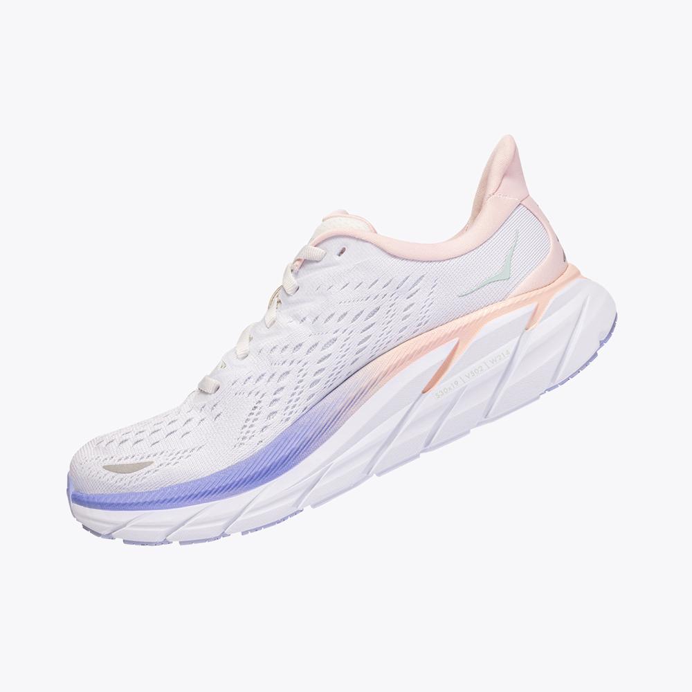 Women's Clifton 8 - Champagne White / Manganese Crystal Pink