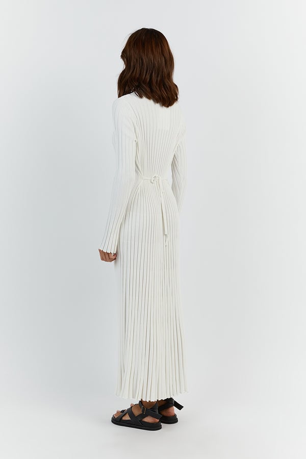 Long Sleeved Knit Midi Dress 