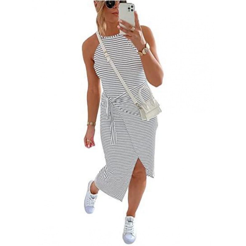 ??2023 Hot Sale ??Casual Sleeveless Striped Midi Dresses(49% OFF??) 