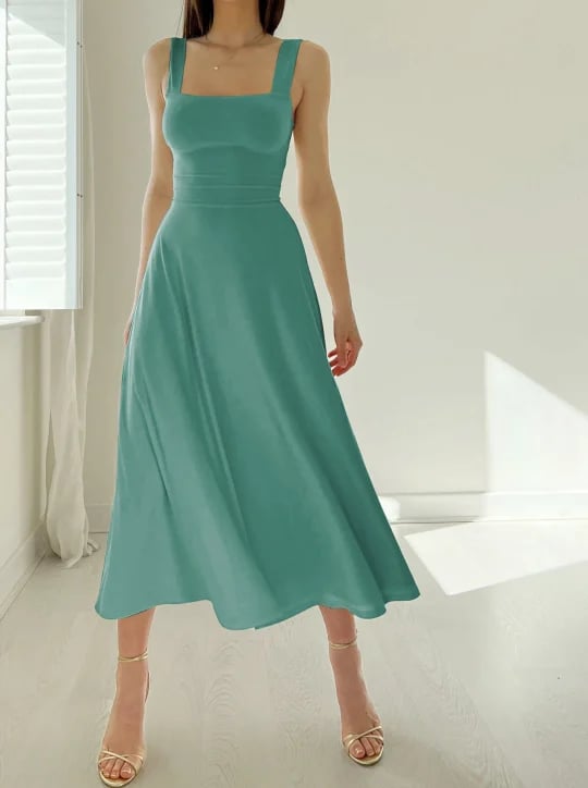 Audrey Reversible Midi Dress in Organic Bamboo with Pockets 