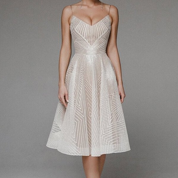 Elegant strappy V-neck dress 