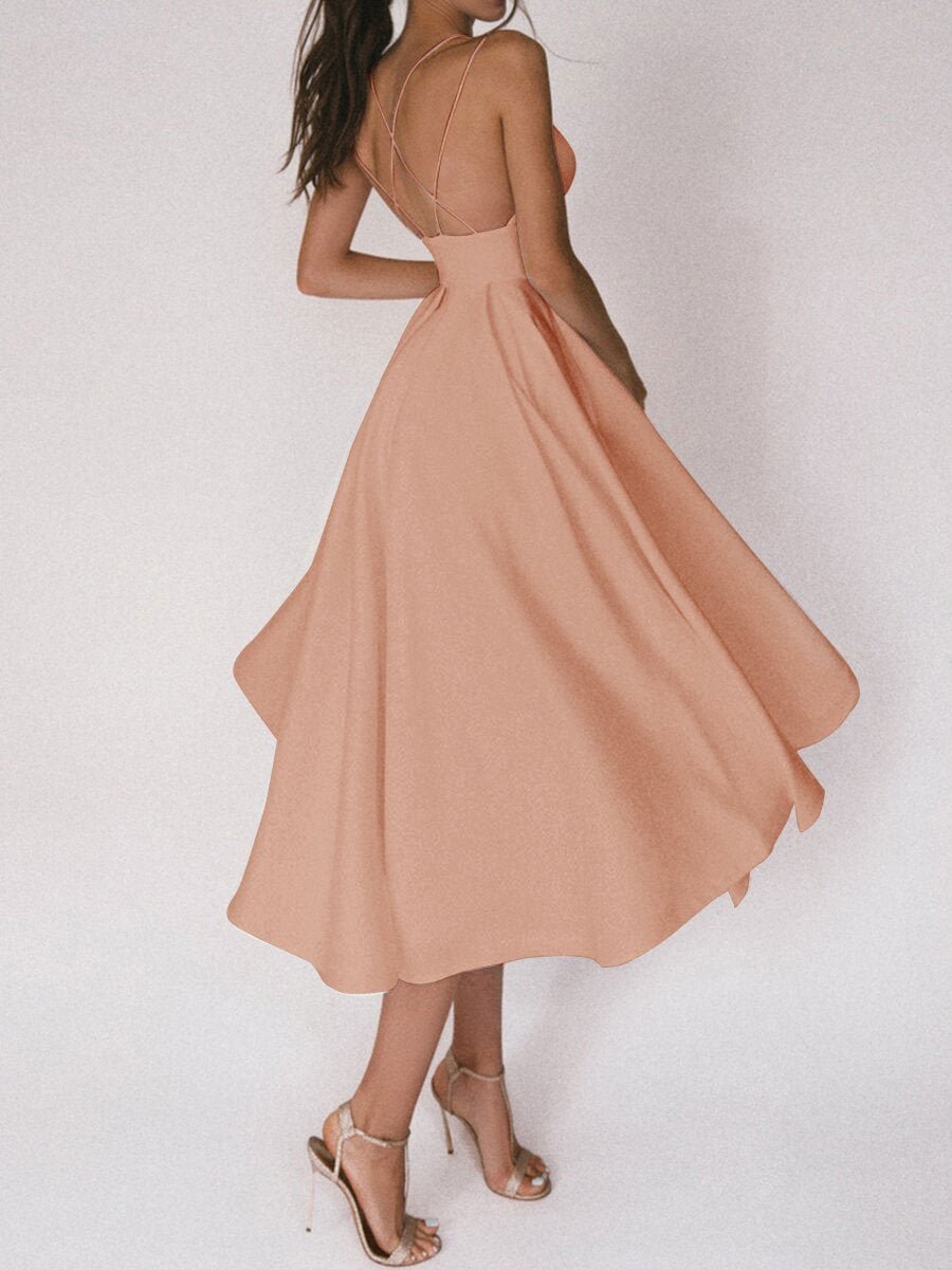 Elegant strappy V-neck dress 