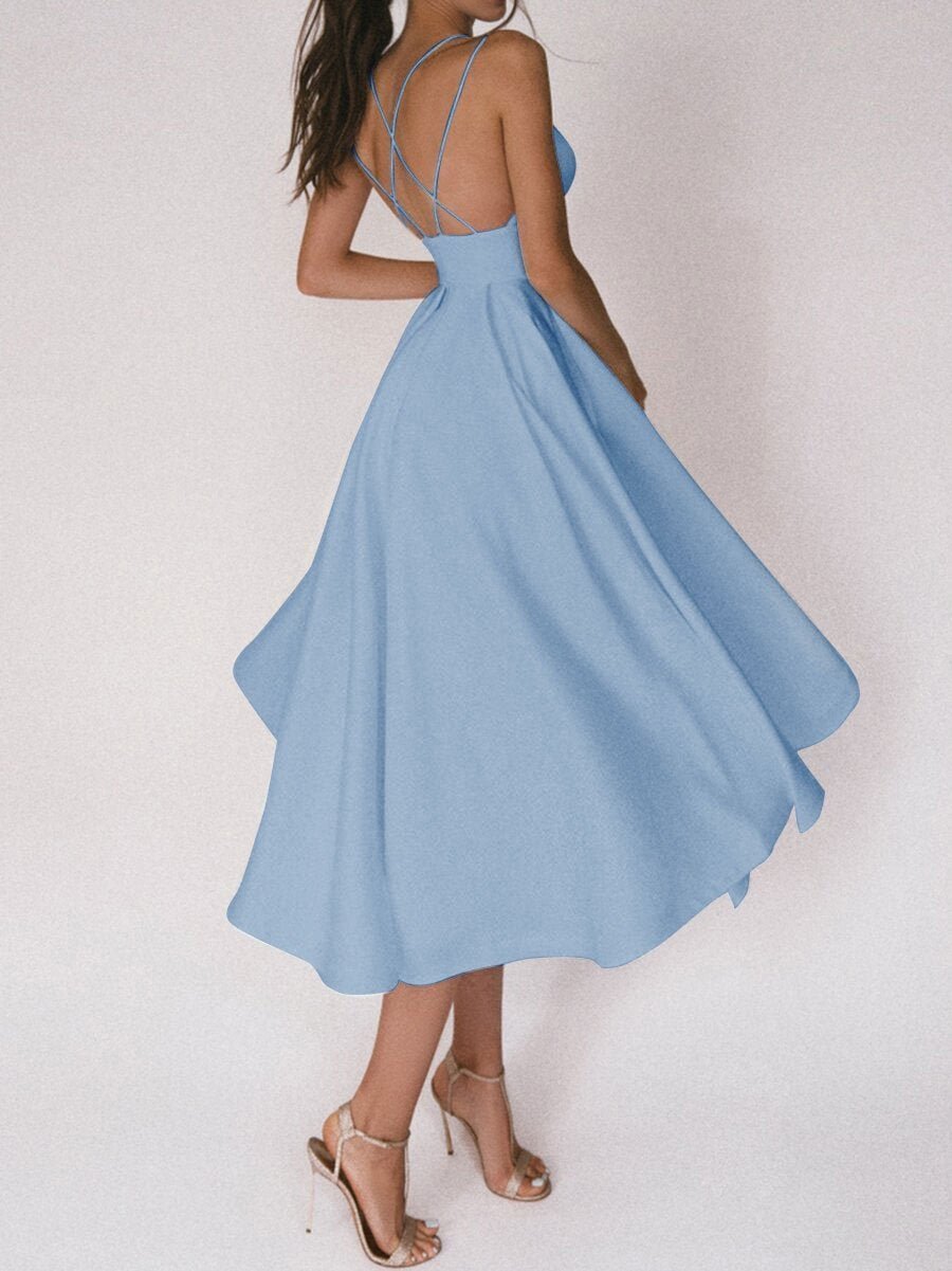 Elegant strappy V-neck dress 