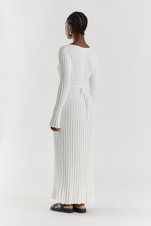 Long Sleeved Knit Midi Dress 