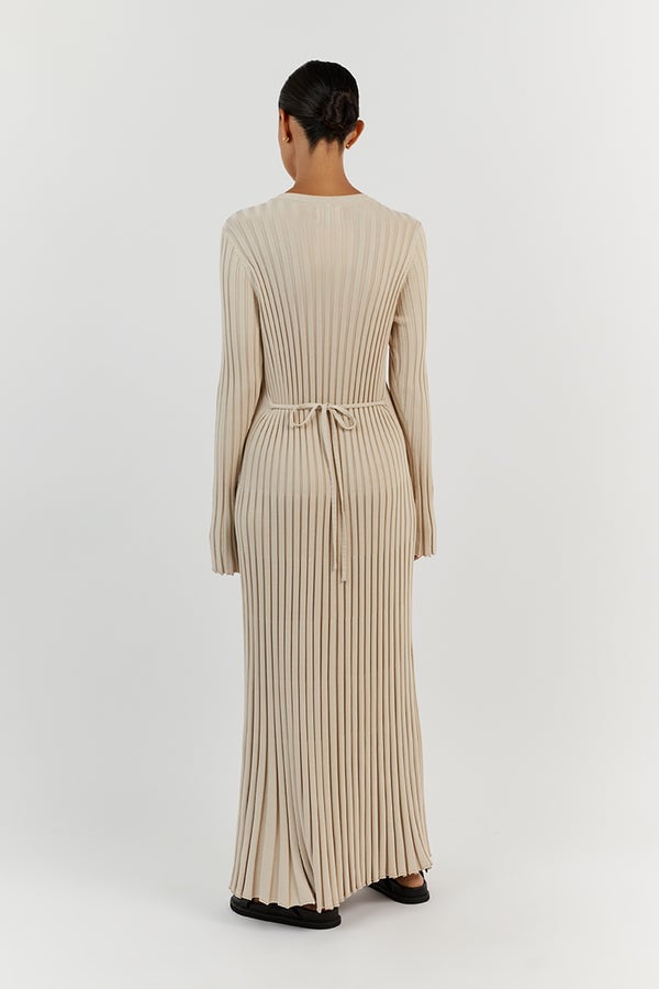 Long Sleeved Knit Midi Dress 
