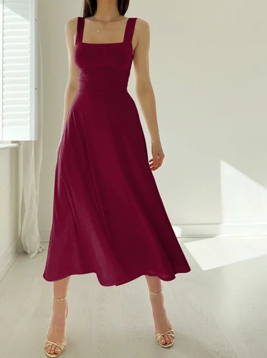Audrey Reversible Midi Dress in Organic Bamboo with Pockets 
