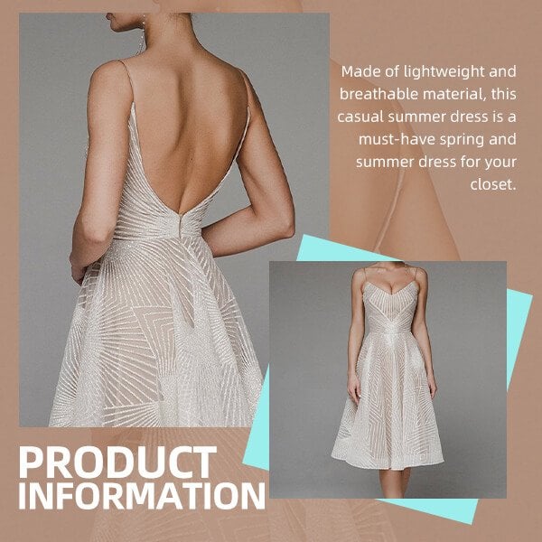 Elegant strappy V-neck dress 