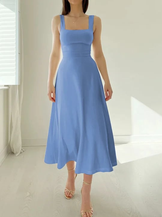Audrey Reversible Midi Dress in Organic Bamboo with Pockets 