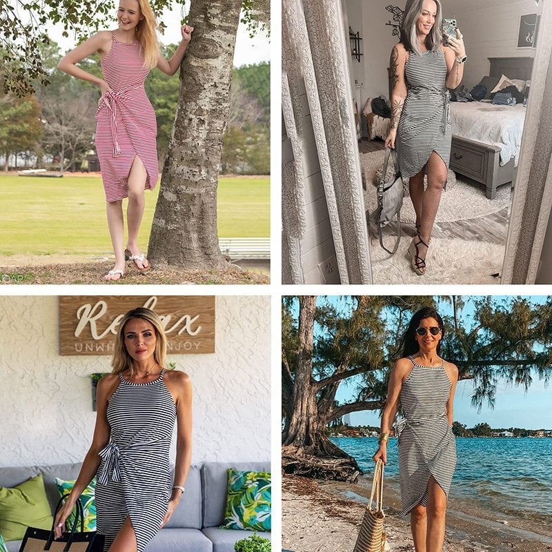 ??2023 Hot Sale ??Casual Sleeveless Striped Midi Dresses(49% OFF??) 