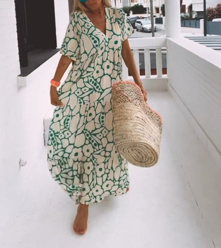 Short-sleeved Printed Dress? 