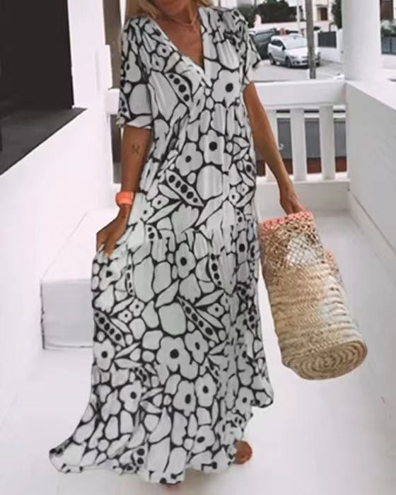 Short-sleeved Printed Dress? 