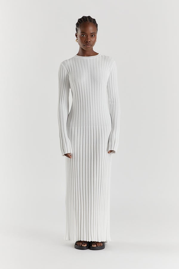 Long Sleeved Knit Midi Dress 