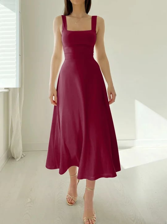 Audrey Reversible Midi Dress in Organic Bamboo with Pockets 