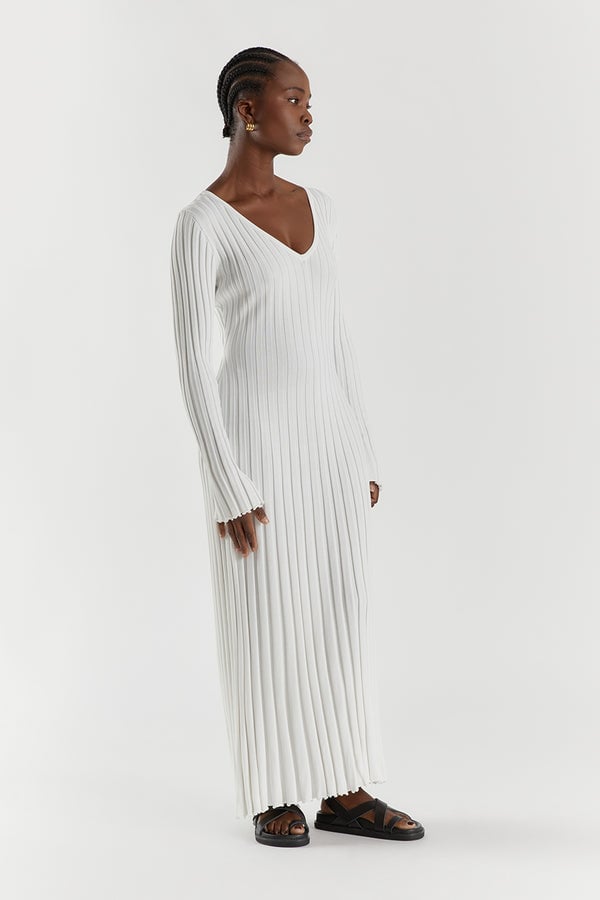 Long Sleeved Knit Midi Dress 