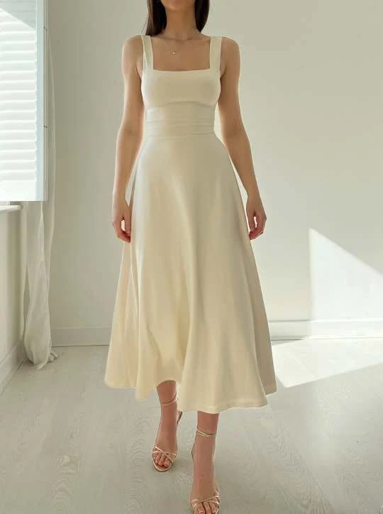 Audrey Reversible Midi Dress in Organic Bamboo with Pockets 
