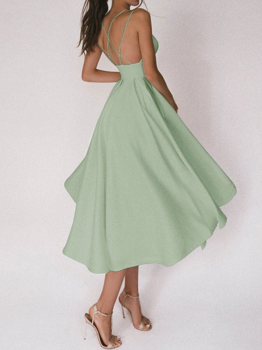 Elegant strappy V-neck dress 