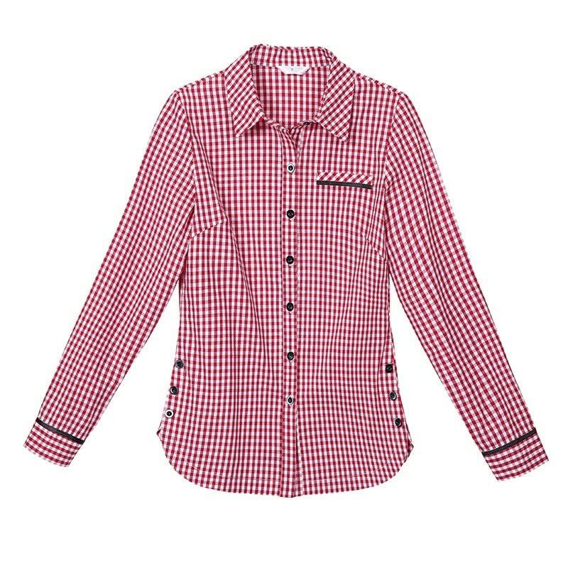 Women's Black And White Plaid Long Sleeve Shirt Spring Professional Clothing Top Base Shirt