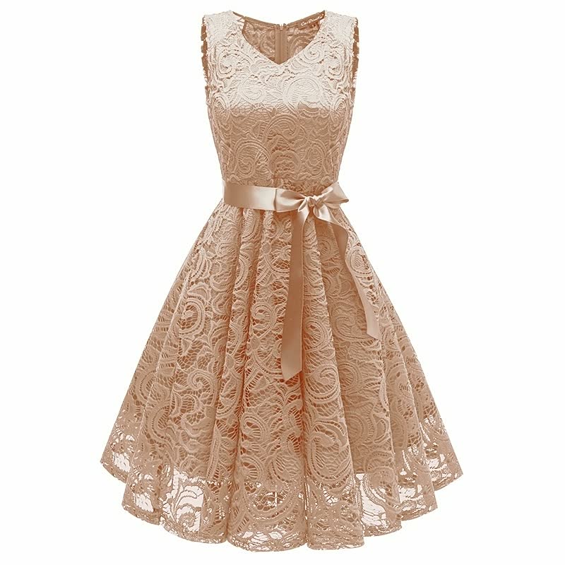 Women's Elegant Sleeveless Vintage Swinging Dress