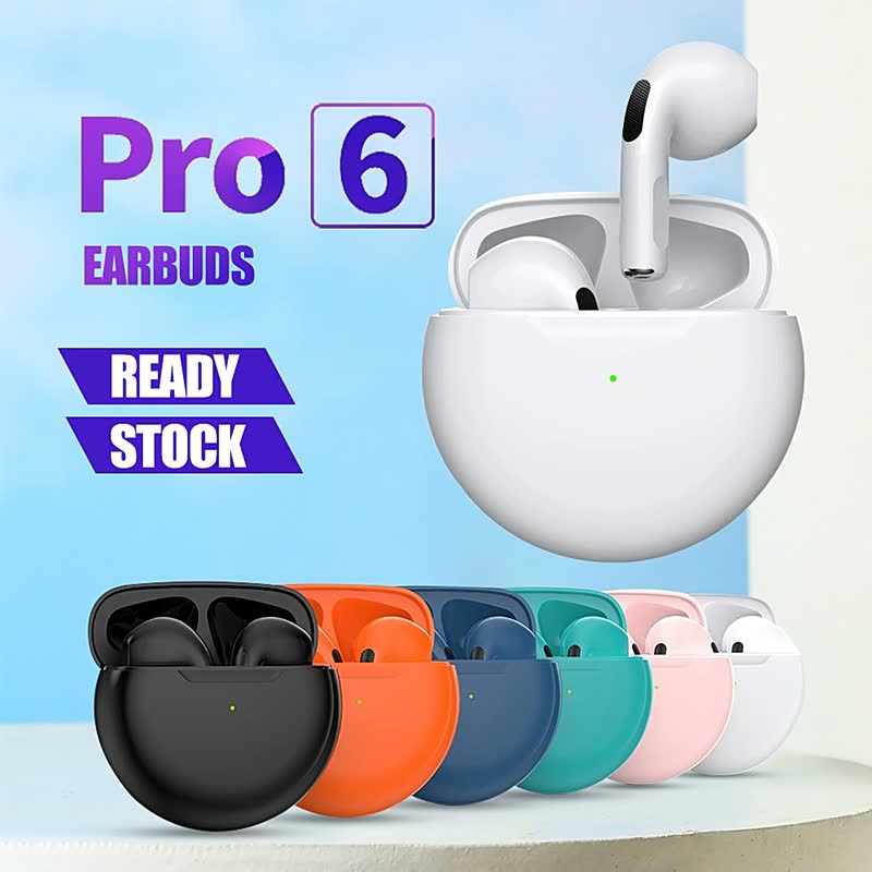 Pro 6 Tws Wireless Bluetooth Earphones Touch Intelligent Stereo Earphone High Fidelity Sporty Apply To IPhone 13 Xiaomi Smartphone