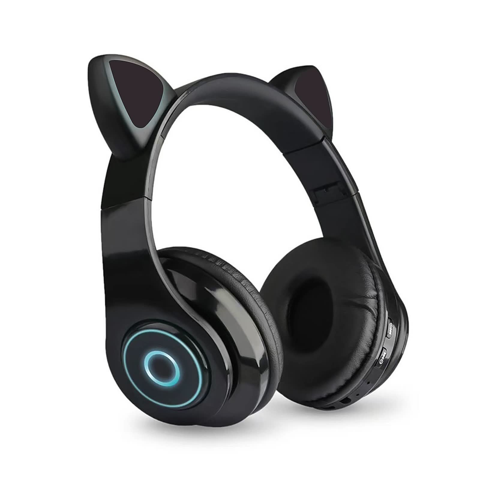 B39 Over Ear Music Headset Cat Ear Glowing Headphone Foldable Wireless BT5.0 Earphone Hands- With Mic AUX IN TF Card MP3 Player For PC Laptop Computer Mobile Phone