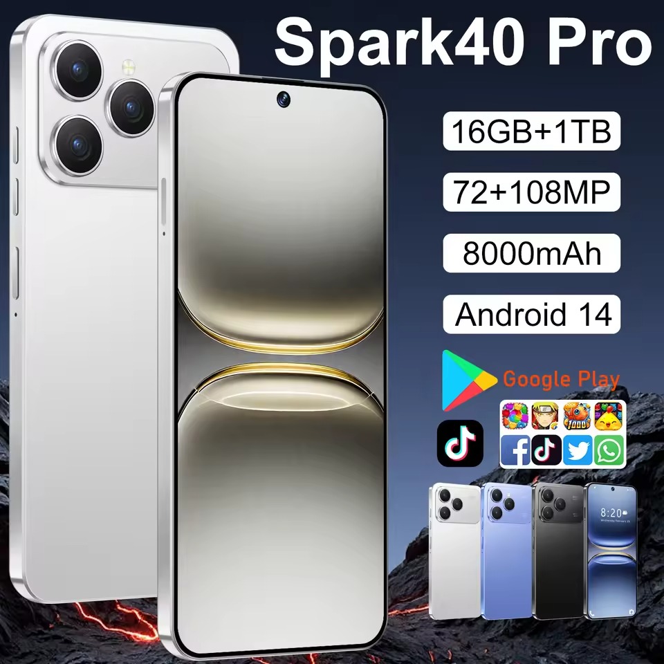 🔥Last Day For Clearance⚡ 5G Mobiles Spark40 Pro Tecno Big Memory Cellphones Android Smartphone Phone With 2 SIM Cards