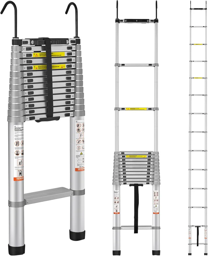 Telescoping Ladder - Max 18.5 FT (5.6 meters) & 400 lbs (181 kg)