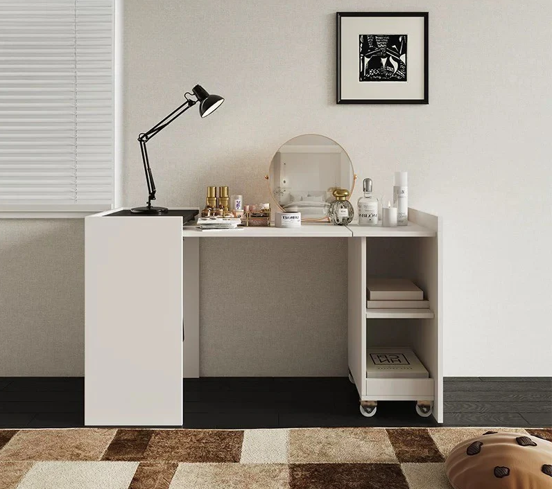 Multi-functional household downward-folding telescopic folding table