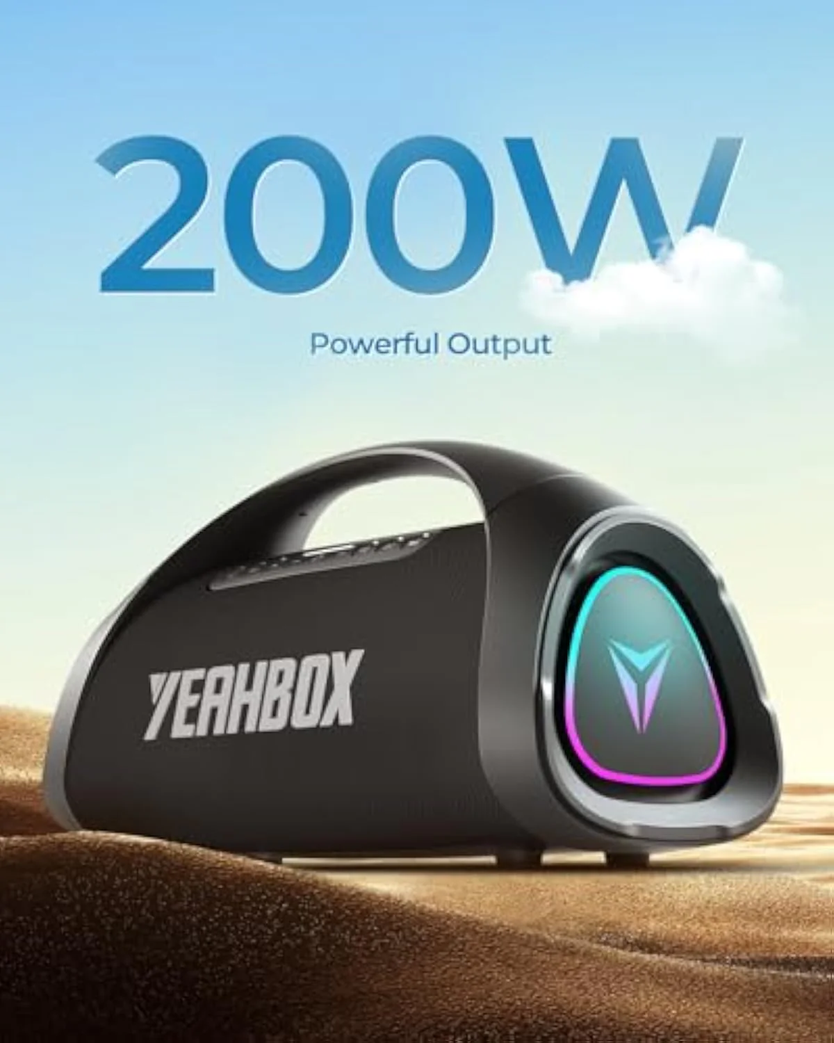 Large Bluetooth Speaker Loud, Massive Bass, IPX66 Waterproof Party Portable Speaker with Subwoofer/EQ/Fast Charge, Outdoor Wireless Speakers