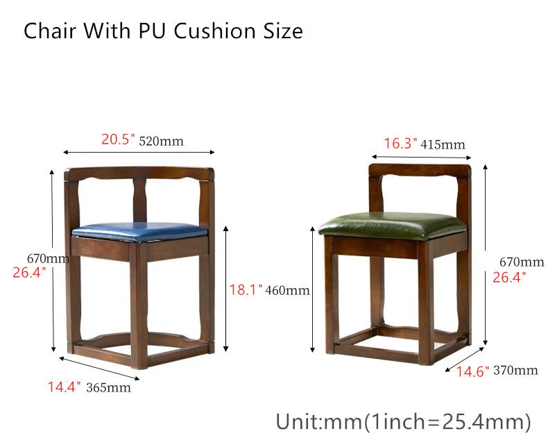 Solid Wood Nesting Modern Space-Saving Dining Table & Chair Set