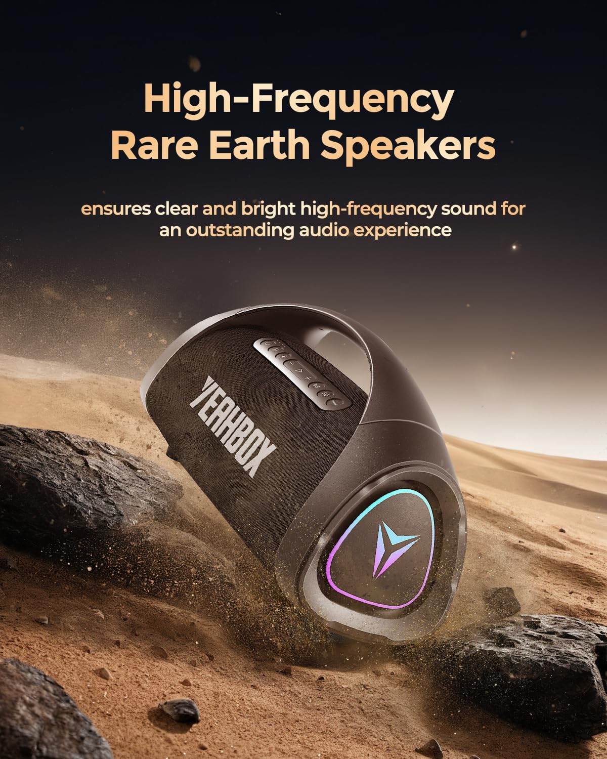 Large Bluetooth Speaker Loud, Massive Bass, IPX66 Waterproof Party Portable Speaker with Subwoofer/EQ/Fast Charge, Outdoor Wireless Speakers