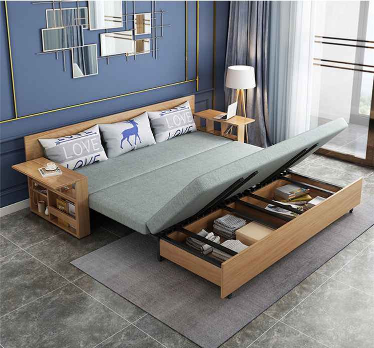 Space Saving Multifunction Sofa Bed With Foldable Work Desk