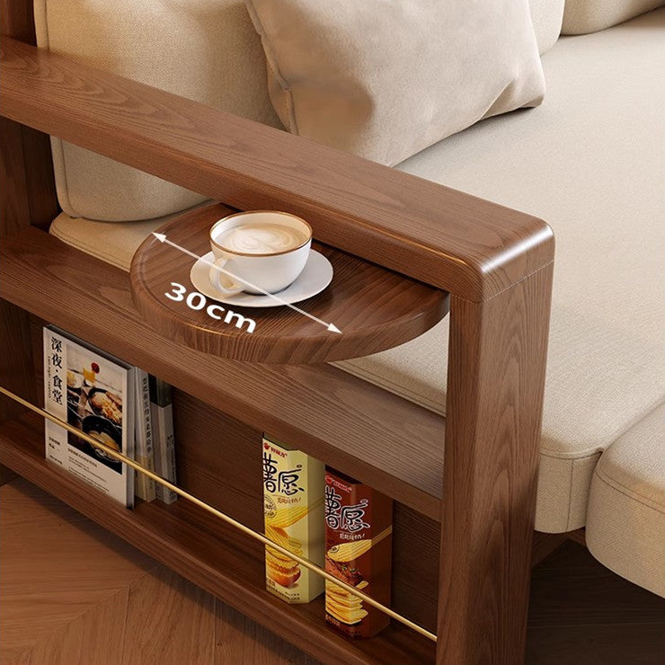 Multifunctional Retractable Sofa Bed with Wide Armrest and Storage Shelf