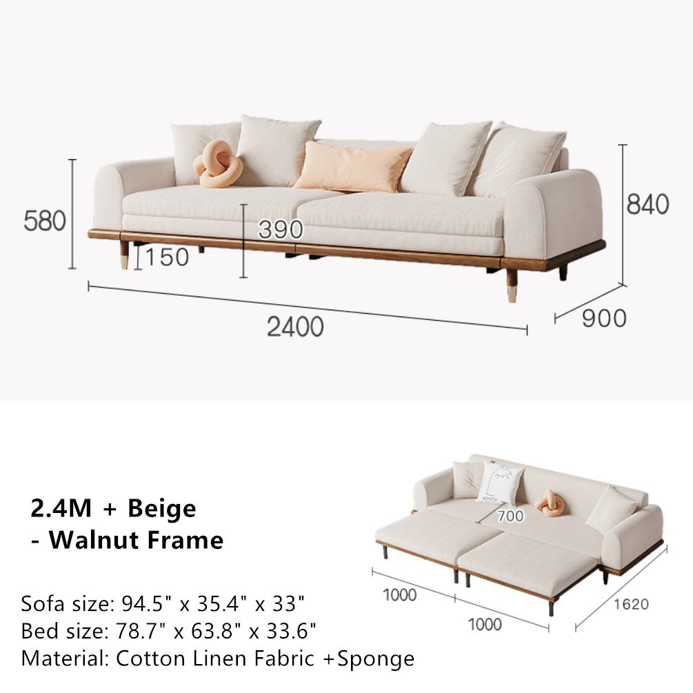 Limited time sale -Japandi Minimalism Solid Wood Sofa Bed