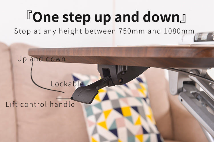 Limited time sale -Pneumatic single leg sit to stand desk height adjustable workstation