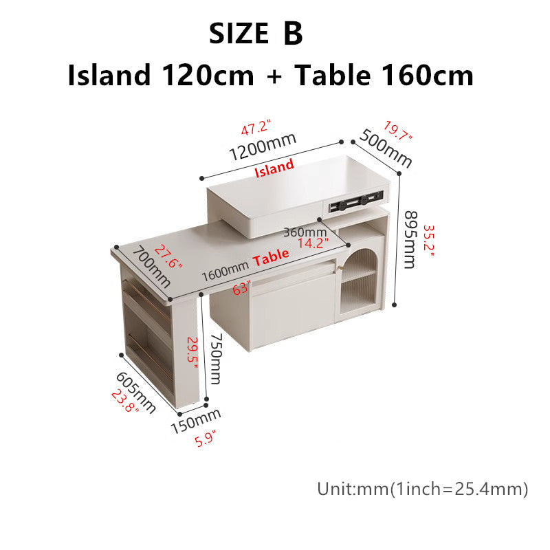 Sintered Stone Kitchen Island with 180 Degree Rotating Table