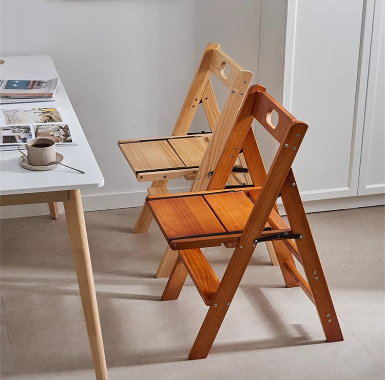 Limited time sale -Multifunction Solid Wood Foldable Step Chair with Armrests
