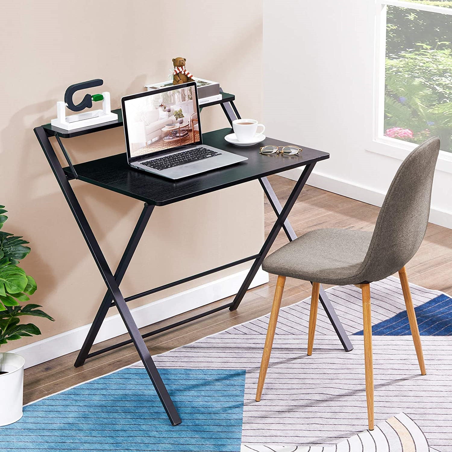 Limited time sale -Space Saving No Assembly Needed Folding Laptop Study Table