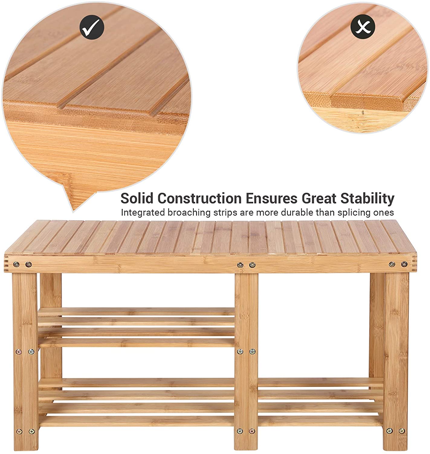 Limited time sale -Multifunction Bamboo Shoe Rack Bench Organizer Shelf