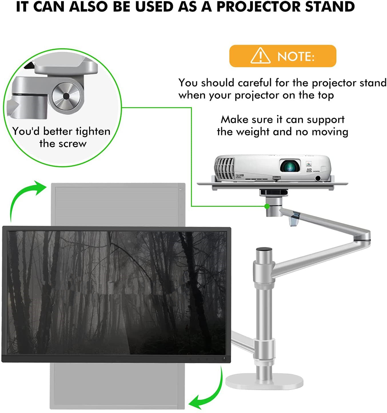 Limited time sale -2-in-1 Adjustable Dual Arm Monitor and Laptop Mount