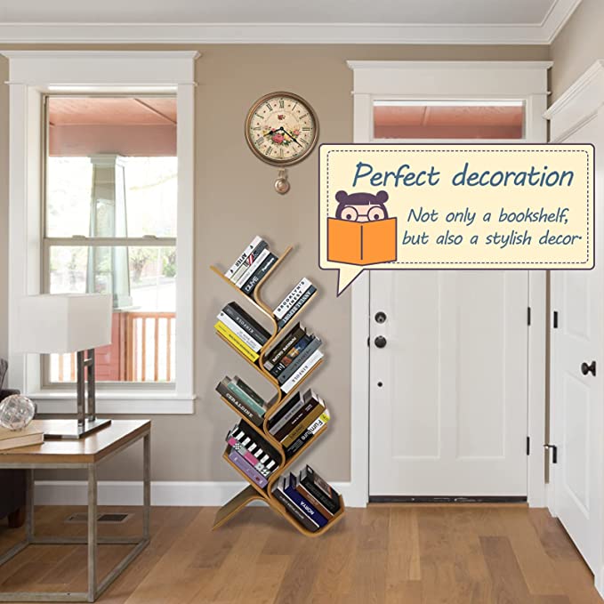 Limited time sale -Modern Floor Standing Curved Tree Bookcase Made of Bent Bamboo