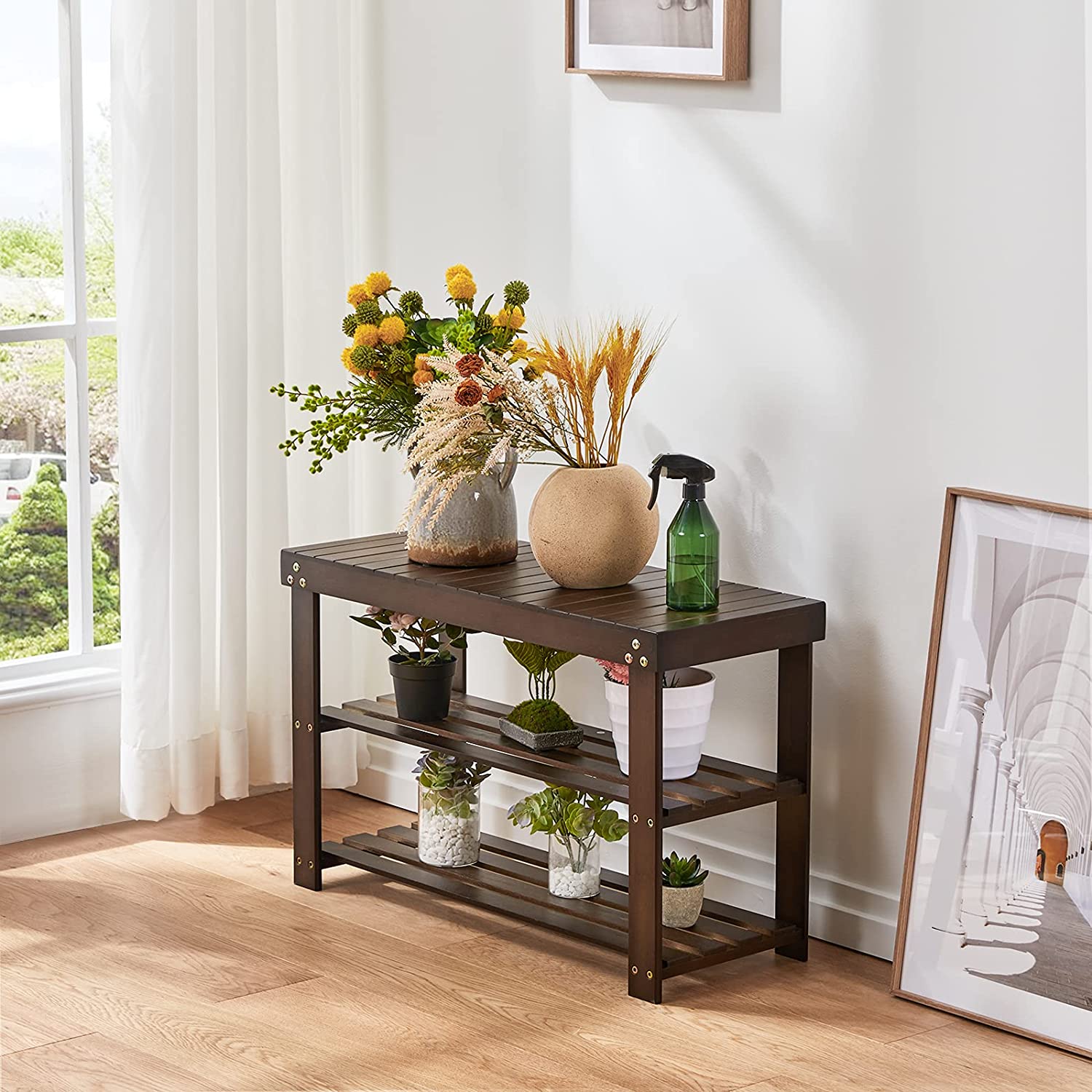 Limited time sale -Bamboo Shoe Rack Bench Organizer Shelf