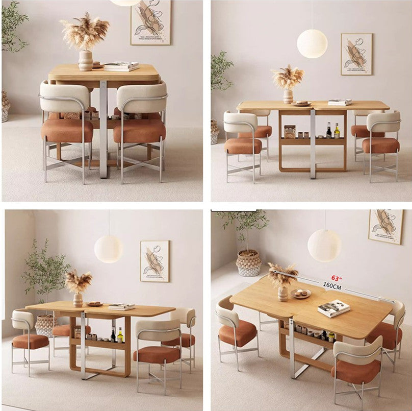 Limited time sale -Extendable Tabletop Solid Wood Dining Table