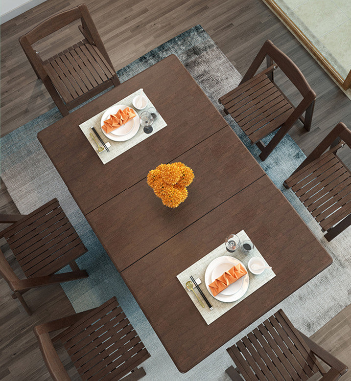 Drop Leaf Folding Dining Table With Foldable Chairs Set 5-Piece