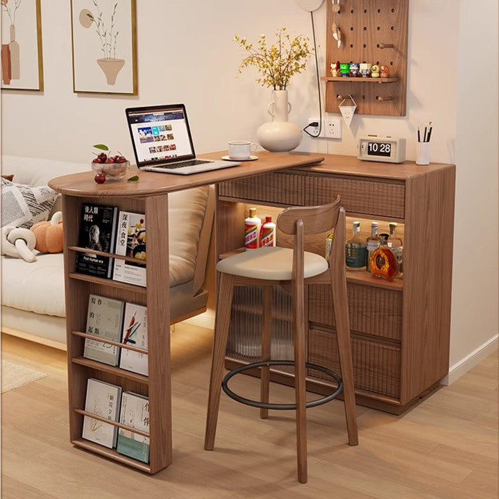 360 Degree Rotating Bar Table With Cabinet and Stools