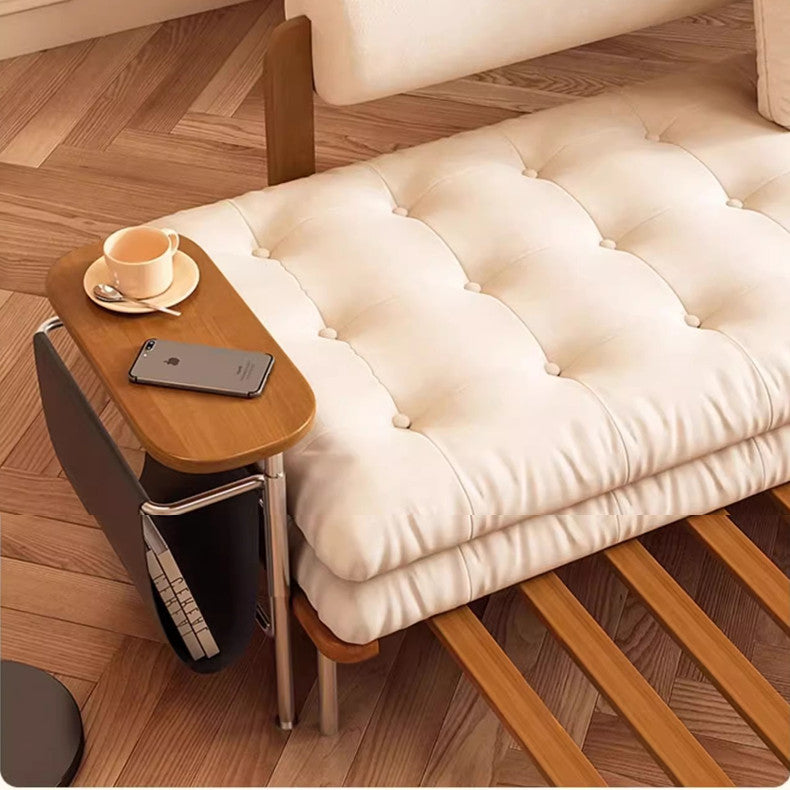 Nordic Minimalist Sofa Bed with Rotating Side Table