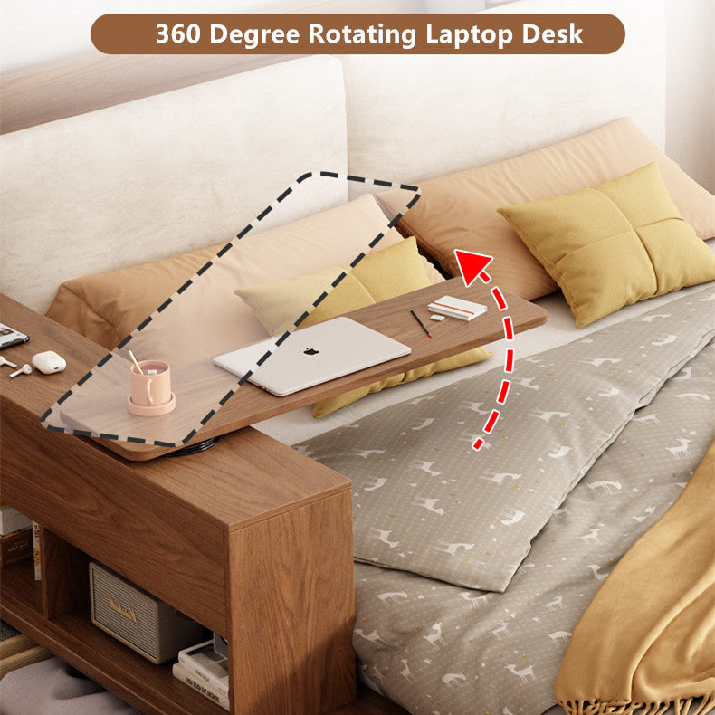 Lift Up Storage Bed With Rotating Desk and Drawers
