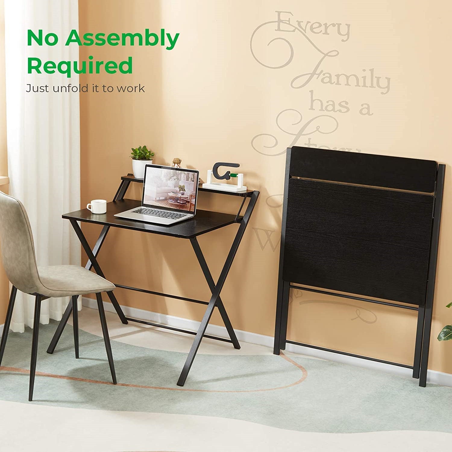 Limited time sale -Space Saving No Assembly Needed Folding Laptop Study Table