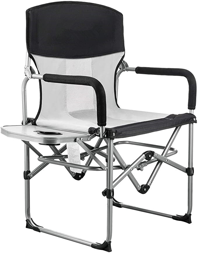 Limited time sale -Heavy Duty Compact Camping Folding Mesh Chair with Side Table and Handle