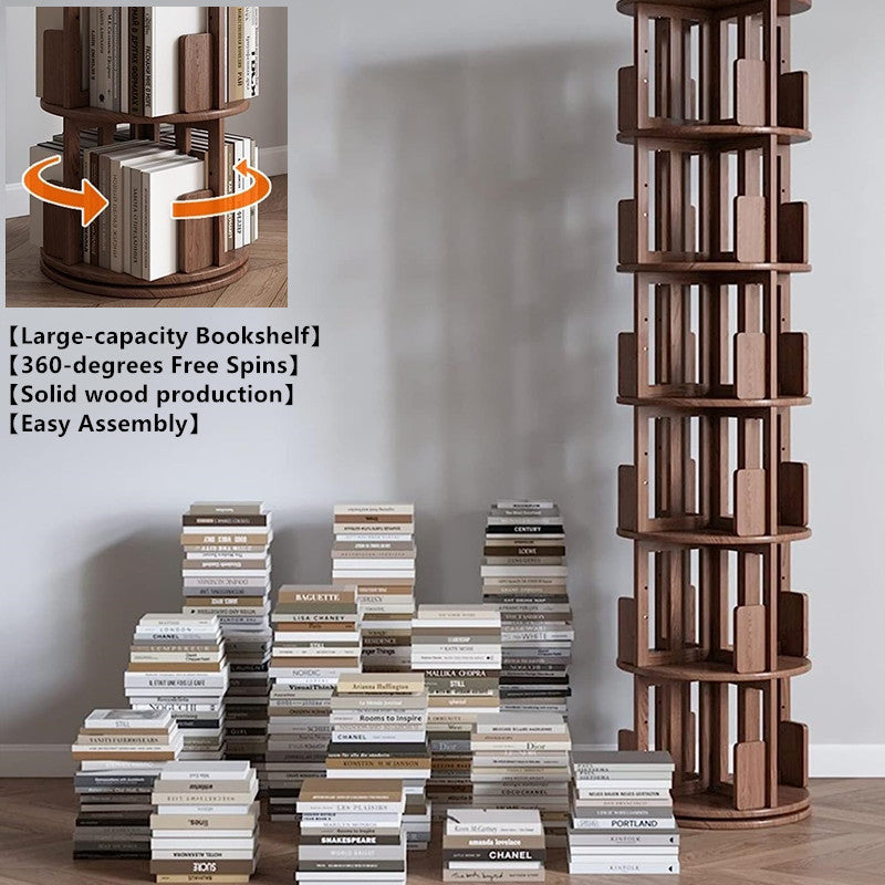 Limited time sale -360° Rotating Solid Wood Bookshelf